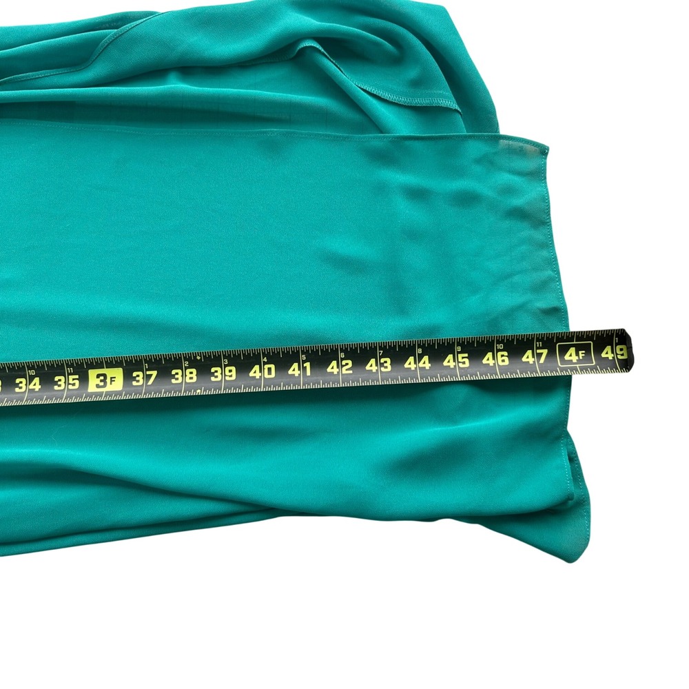 Belle Badgley Mischka Gown Women  0 Teal Green Ruffle Off Shoulder Maxi Dress - Picture 5 of 9